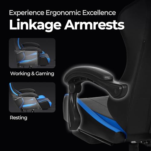 Ergonomic High Back Gaming Chair with Footrest PU Leather Recliner O1049