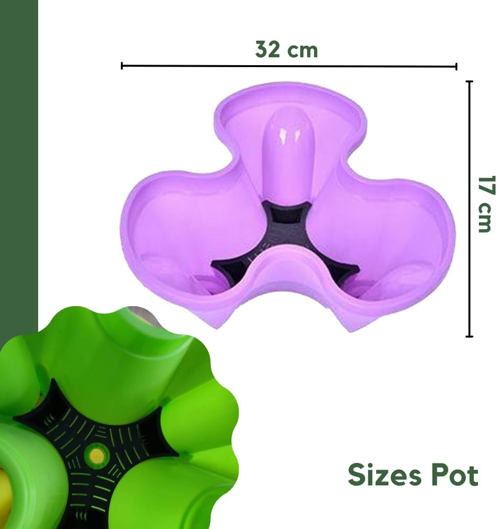 Vertical Garden with Wheels and Plant Labels, Stackable Planter 3 Pots, Indoor/Outdoor H9472