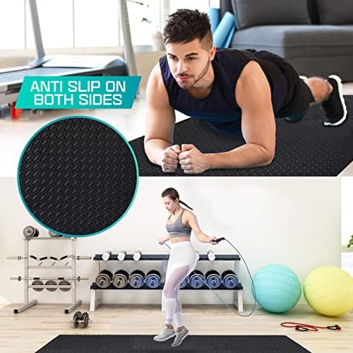 Puzzle Exercise Mat for Home Gym, EVA Interlocking Foam Floor Tiles with Border I79139
