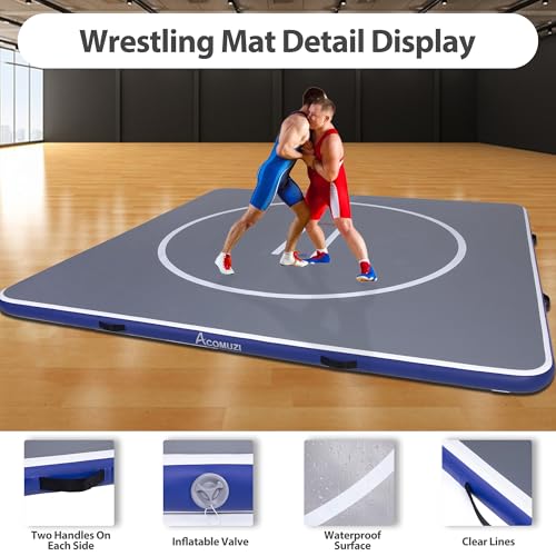 Inflatable Wrestling Mat 10FT/5FT, Portable Jiu Jitsu Mats for Home Training T136369