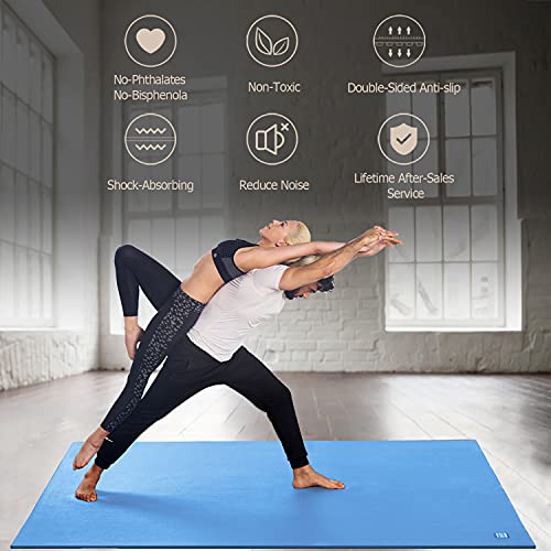 Large Yoga Mat 6x4 6x6 7x5 Extra Thick Non-Slip Exercise Mat for Pilates Stretching Meditation S2365