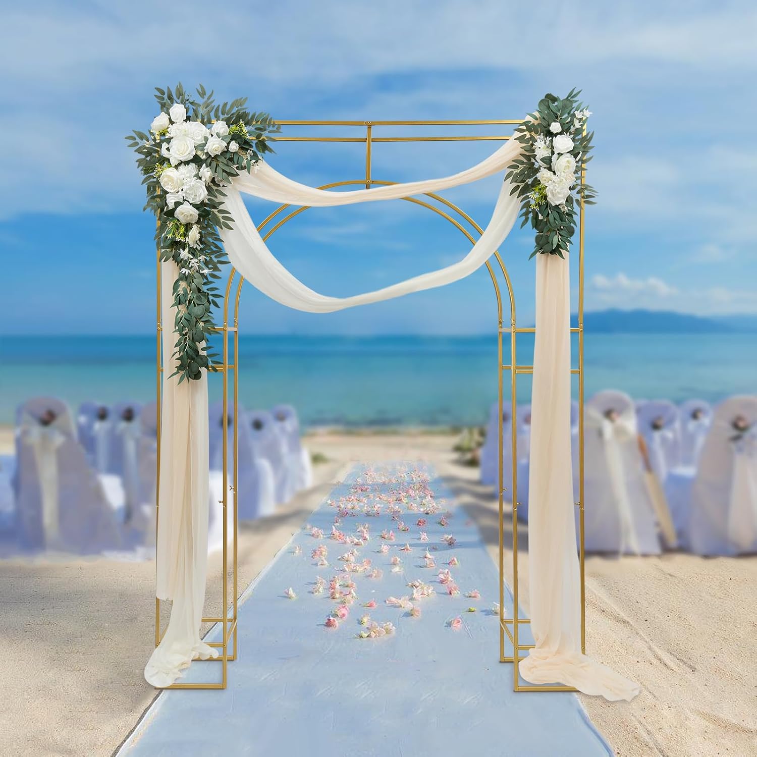 Gold Metal Arch Backdrop Stand for Wedding Ceremony U787