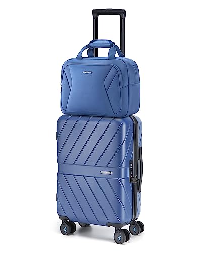 Carry On Luggage 22x14x9 with TSA Lock, Hardside Spinner Suitcase 20 inch Black P3277
