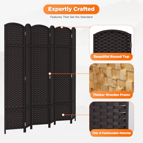 4 Panel Room Divider Screen 5.6 Ft Tall Folding Privacy Partition N658