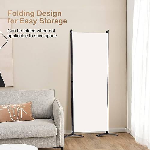 4 Panel Folding Room Divider Privacy Screen with Steel Frame P539789
