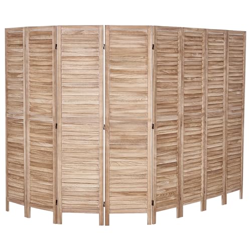 Wood Room Divider, 4 Panel Folding Privacy Screen, 66.9 Inches Tall, Indoor Wooden Partition A907