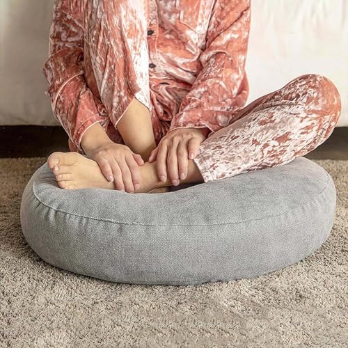 Meditation Floor Pillow Set of 2 Large Round Cushions for Living Room Yoga L32979
