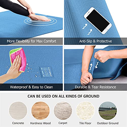 Large Yoga Mat 6x4 6x6 7x5 Extra Thick Non-Slip Exercise Mat for Pilates Stretching Meditation S2365