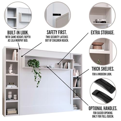 Queen Murphy Wall Bed with Two Bookshelves Y365306
