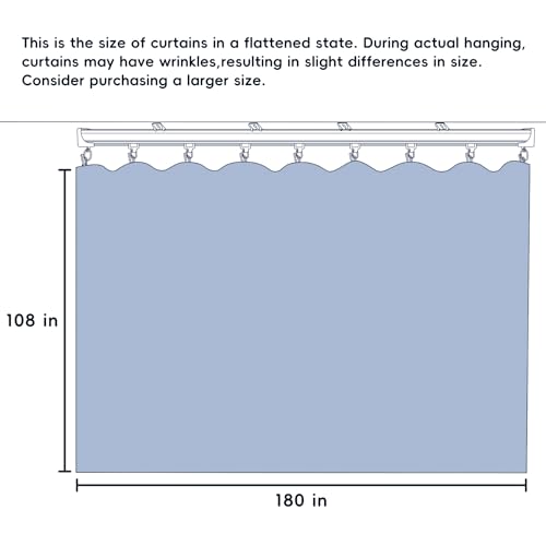 Ceiling Mounted Room Divider Curtain Track Set, Blackout Panel, White Rail, 8.3 x 7 ft K66131