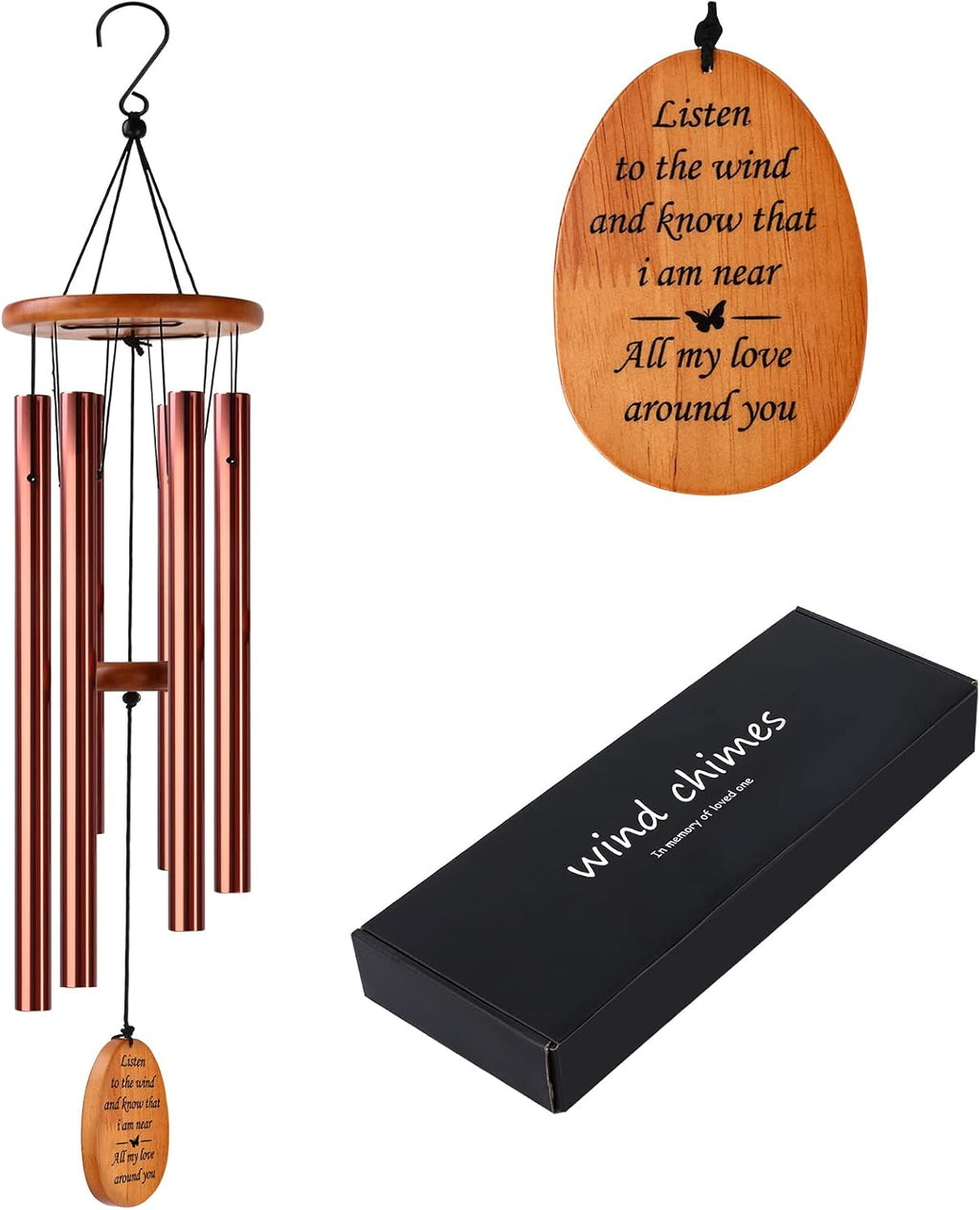 Sympathy Wind Chimes,Memorial Chimes for Loss of Loved One Prime,Memory Wind Chimes for Loved Ones Lost,Bereavement/Memorial/Sympathy Gifts Mother/Father/Husband Funeral Rememberance Condolence