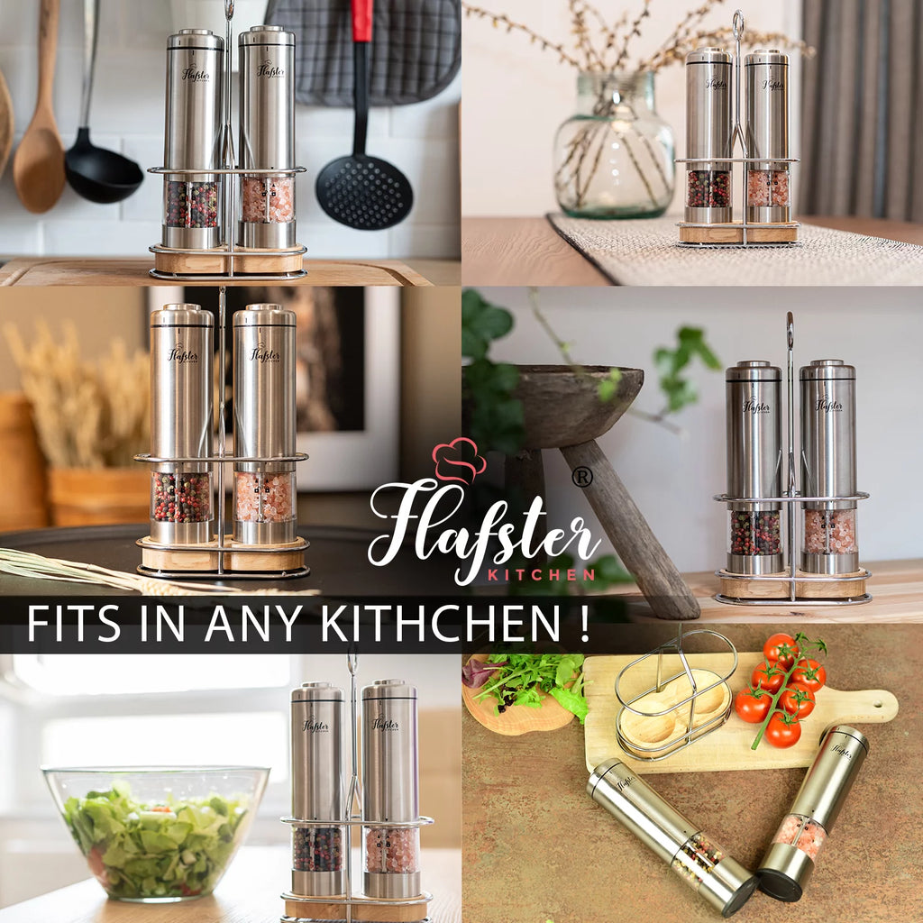 Electric Salt and Pepper Grinder Set, Battery Operated Shakers (2) L92987
