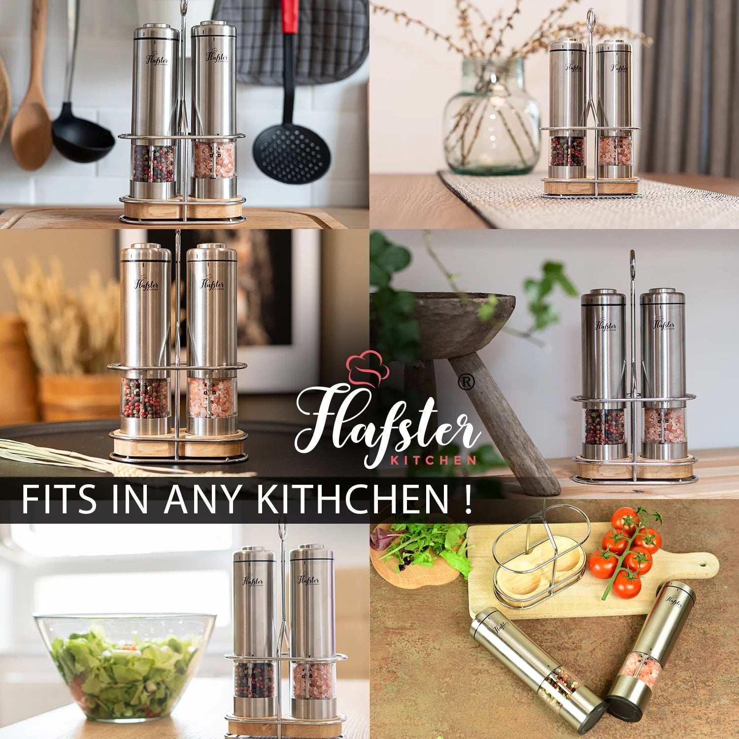 Electric Salt and Pepper Grinder Set, Battery Operated Shakers (2) L92987
