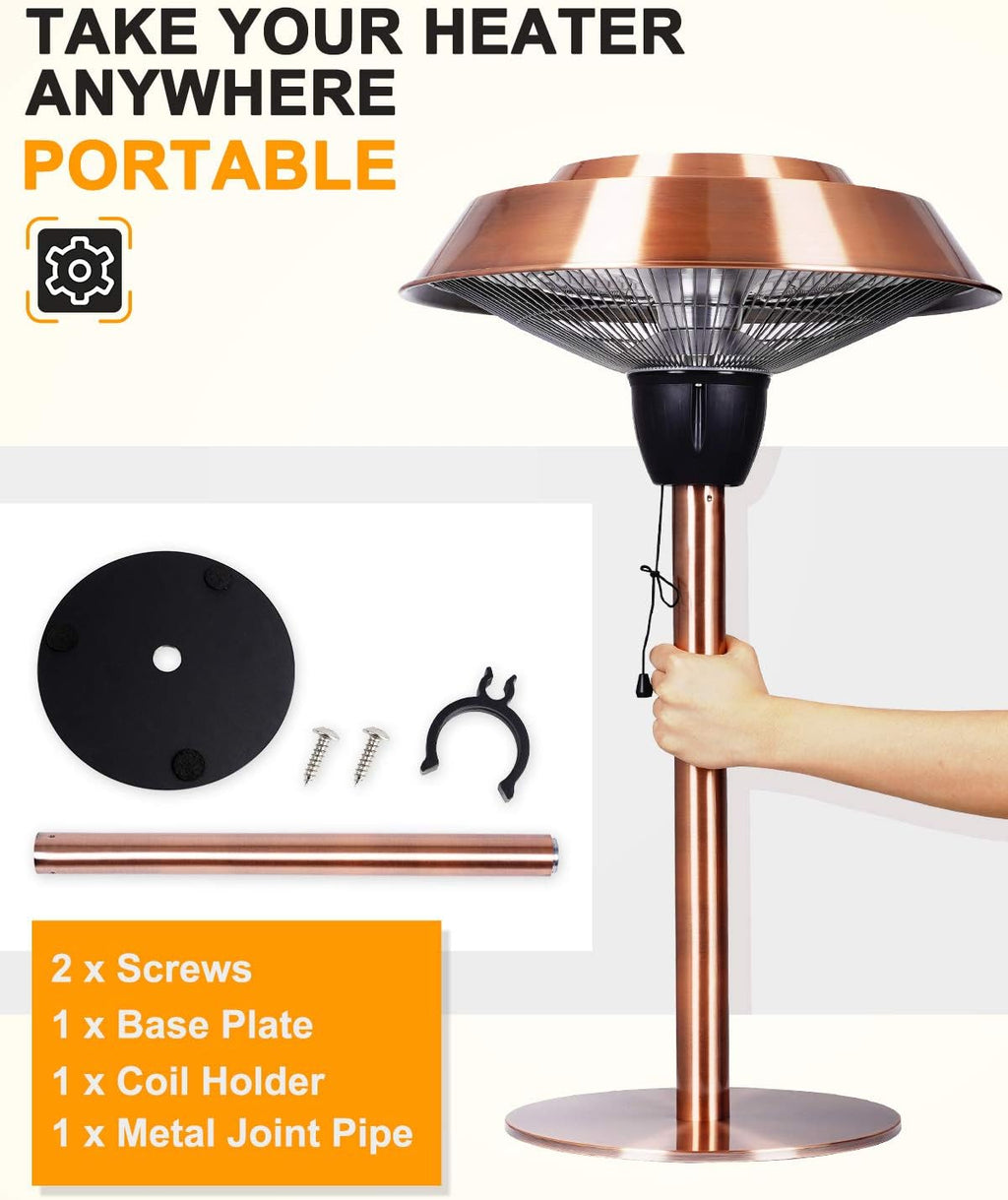 Electric Patio Heater, 1500W Infrared Outdoor Tabletop Heater R802