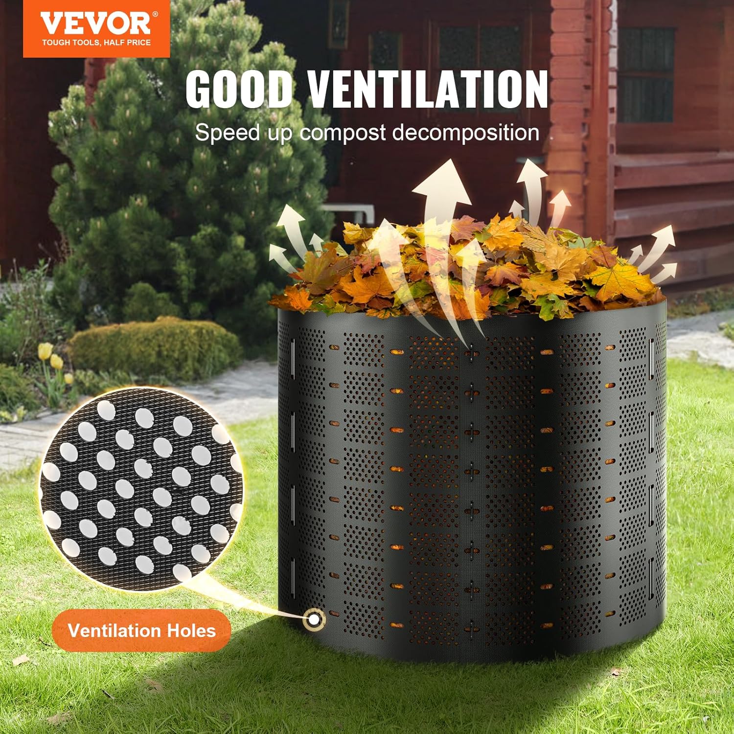Compost Bin 220 Gallon, Outdoor Expandable Composter E513