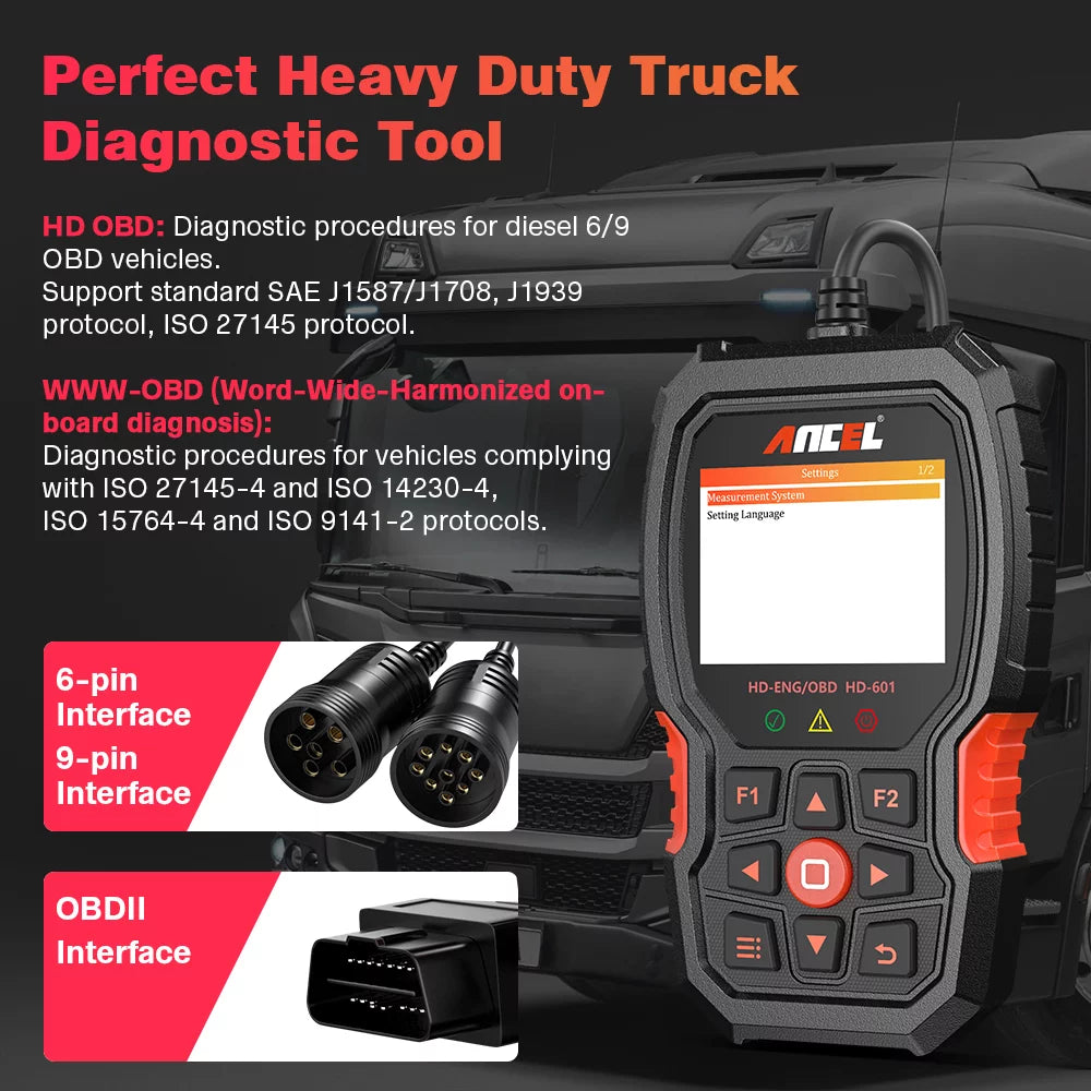 Heavy Truck Diagnostic Scan Tool OBD2 Code Reader for Diesel Trucks & Cars M899033
