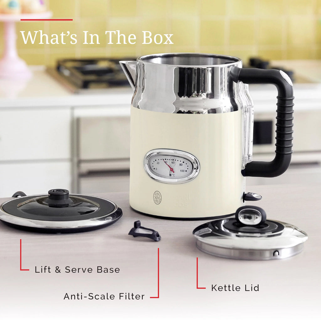 Retro 1.7L Electric Kettle, Cream X60490