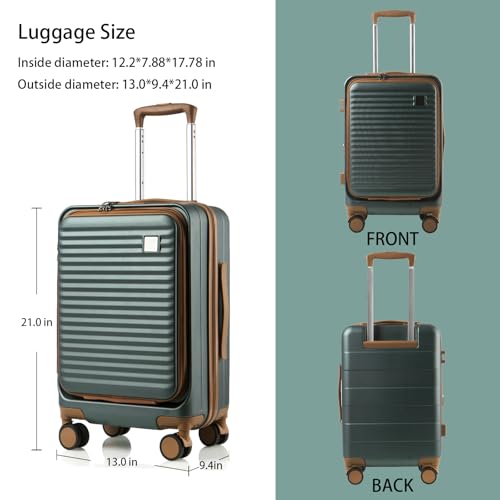 Expandable Carry-On Luggage, Hardside, Spinner Wheels, TSA Lock, 20-Inch U64815