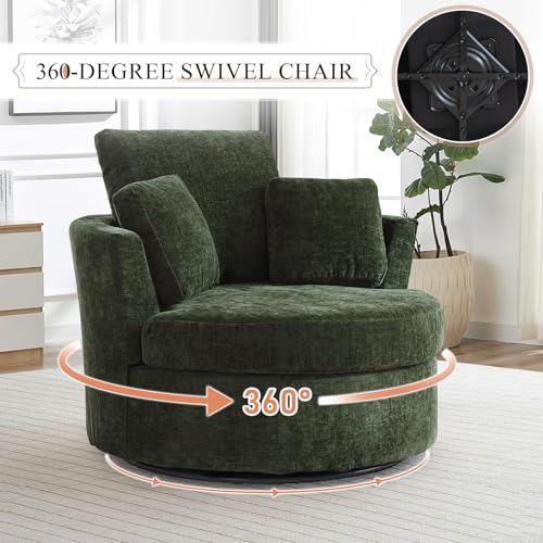 Swivel Barrel Chair with Ottoman for Living Room Bedroom, White W553228