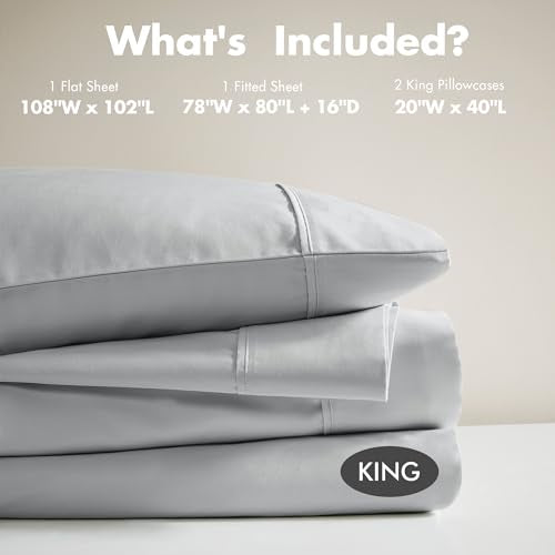 Organic Cotton Sheet Set Queen Grey 4 Piece R670018