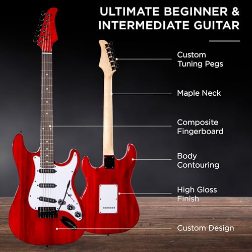 Beginner Electric Guitar Starter Kit with Case, Amp, and Accessories G63095