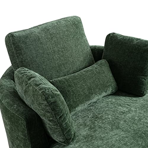 Swivel Barrel Chair with Ottoman for Living Room Bedroom, White W553228