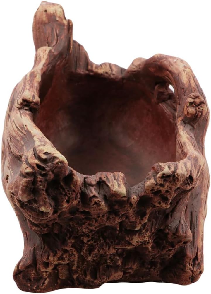 Wood Stump Planter with Drainage Hole for Succulents W12399