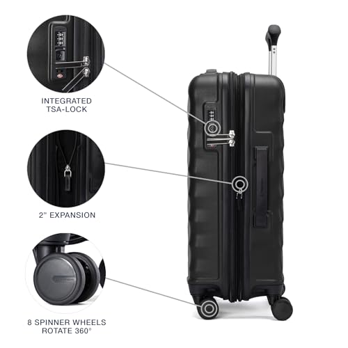 Hardside Expandable Carry-On Luggage with 8 Spinner Wheels and TSA Lock J560758