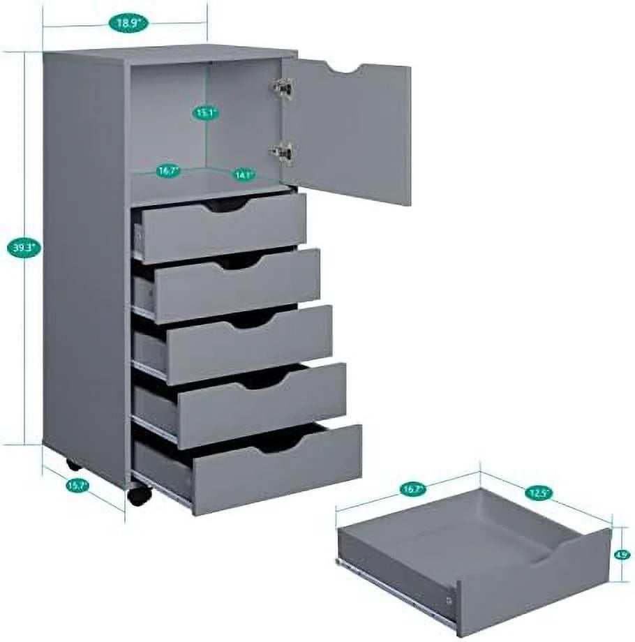 6-Drawer Mobile File Cabinet for Home Office M316100