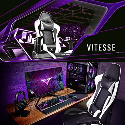 Gaming Chair High Back Ergonomic Racing Desk with Lumbar Support and Headrest, Purple Y569