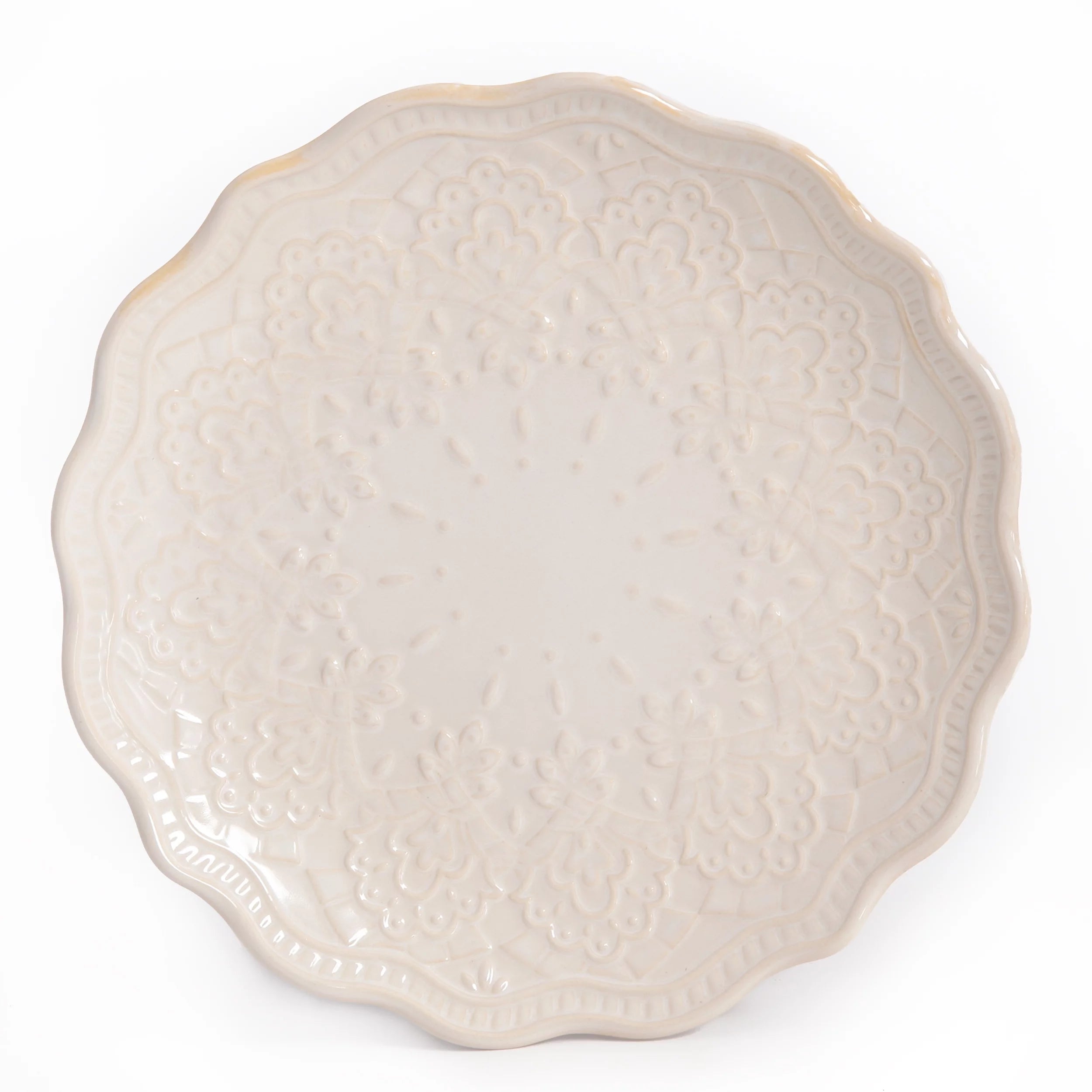Farmhouse Lace 12-Piece Dinnerware Set, Linen X354