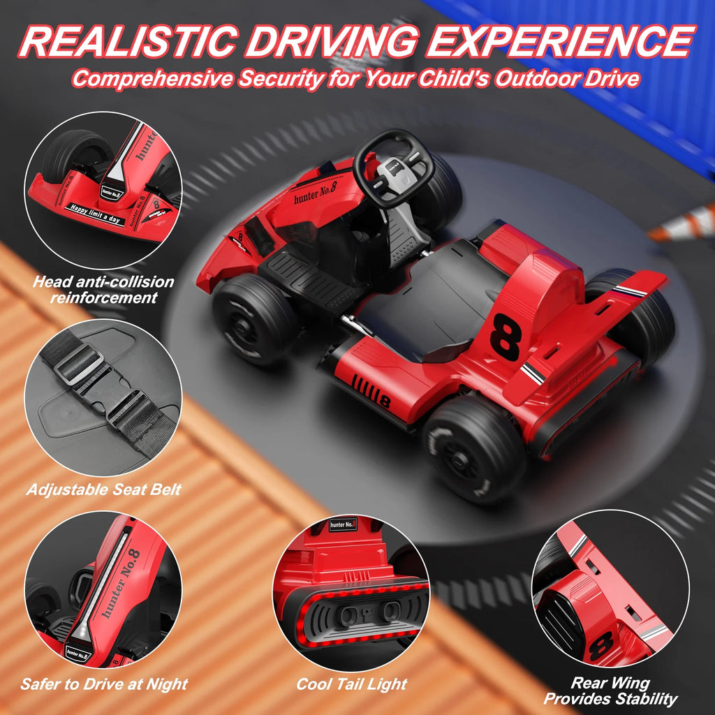 Electric Ride On Go Kart for Kids Adults, 12V Remote Control Q4063