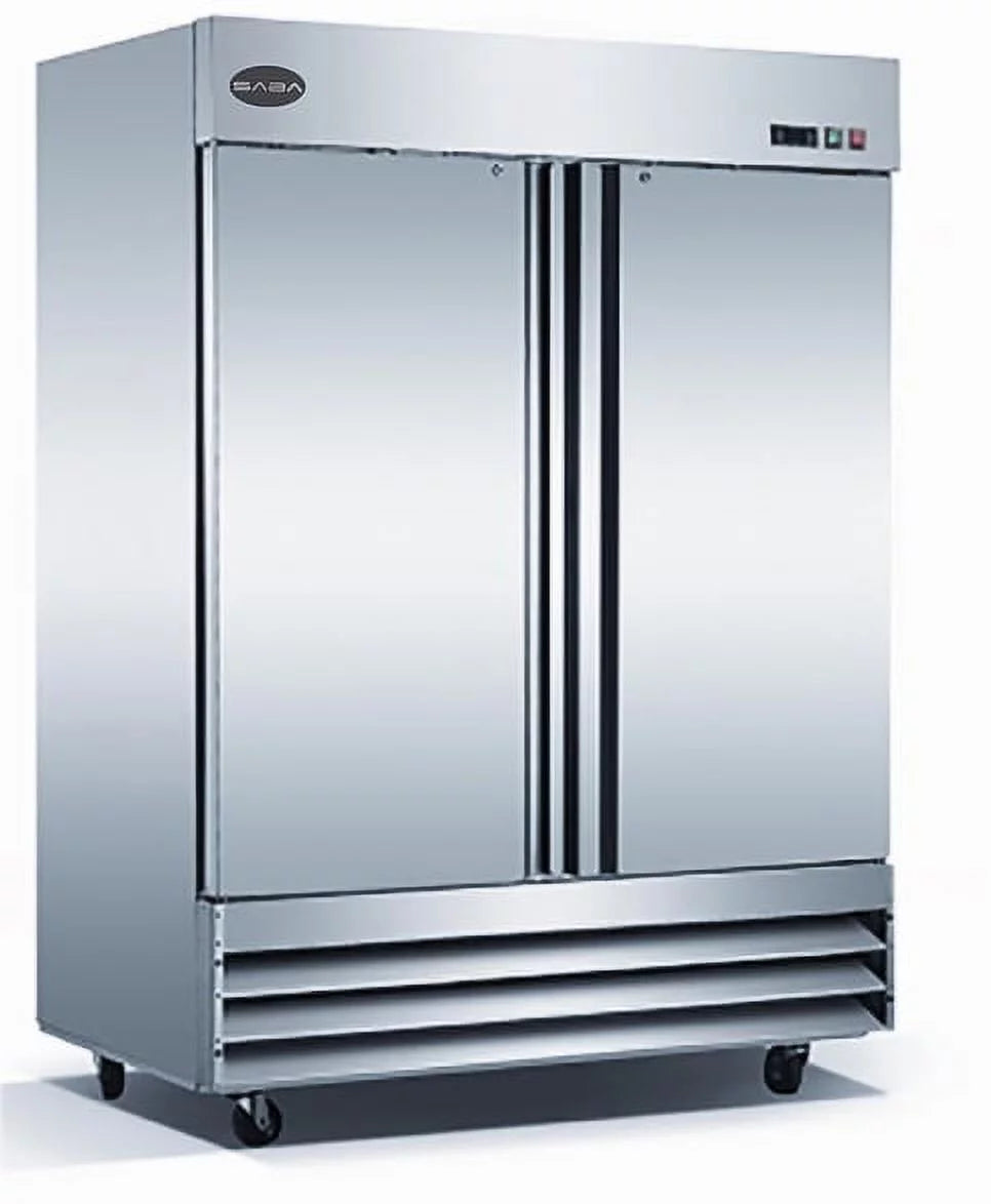 Heavy Duty Commercial 47 cu ft Solid Stainless Steel Reach-In Refrigerator (2 Door)