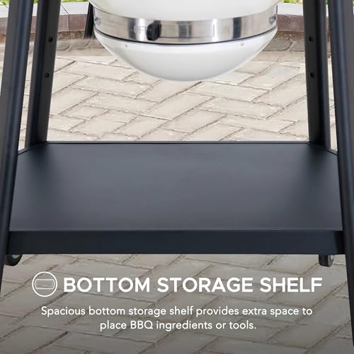 Charcoal Kamado Grill with Pizza Stone and Wheels Q84418