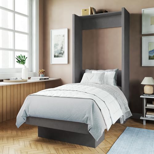 Full Murphy Wall Bed in White with Shelf O67975