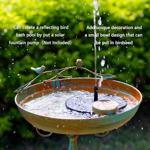 Vintage Metal Bird Bath Bowl with Butterfly Pattern for Garden L44725