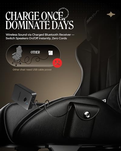 Gaming Chair with Speakers, Footrest, High Back Ergonomic Recliner H4666