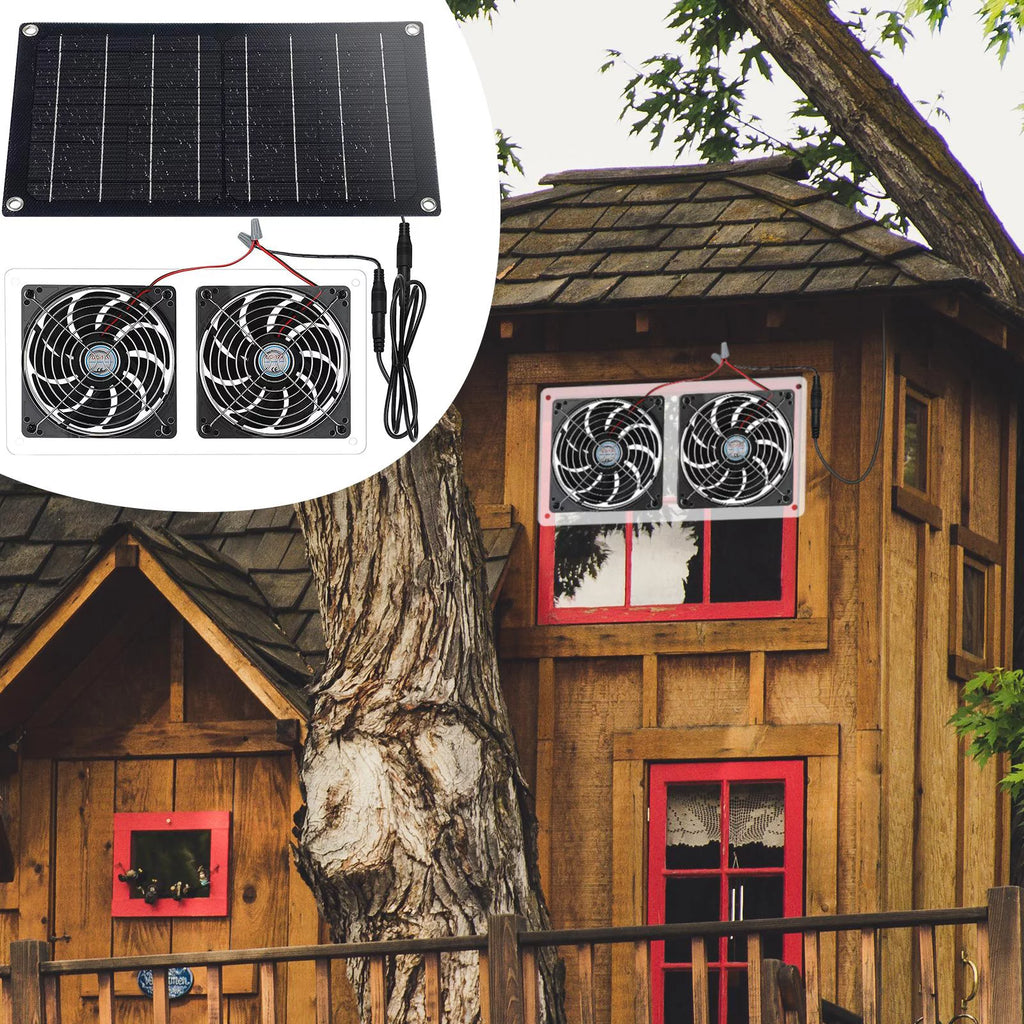 Solar Exhaust Fan for Chicken Coops Greenhouse Shed Roofs Q25615