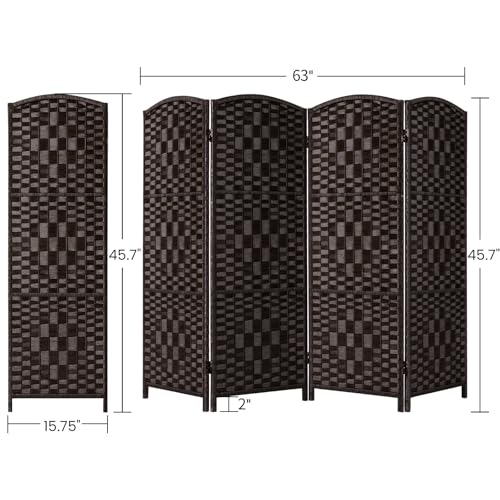 3 Panel Folding Room Divider, Privacy Screen, Dark Mocha S685