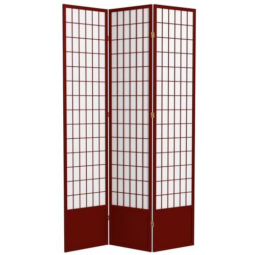 7 ft. Tall Window Pane Shoji Screen Room Divider, 3 Panels T5246