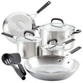 KitchenAid Stainless Steel 10 Piece Pots and Pans Set, Brushed Stainless Steel