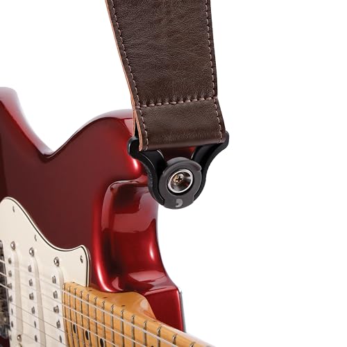 Auto Lock Guitar Strap - 2.5" Width - Brown B812