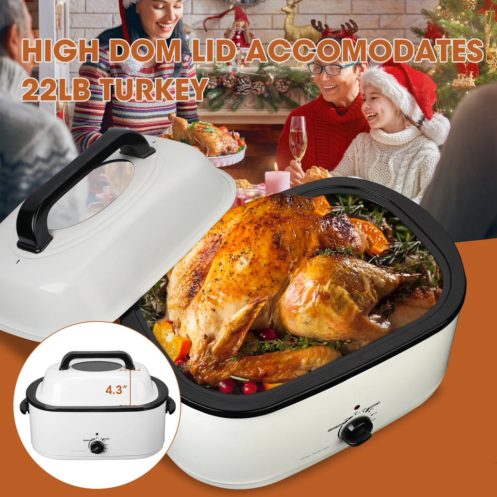 26 Quart Roaster Oven with Self-Basting Lid and Removable Pan W253853