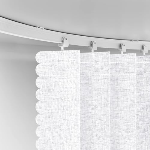 Accordion Room Divider Curtains with Ceiling Track, Grey, W100 x L84 J296