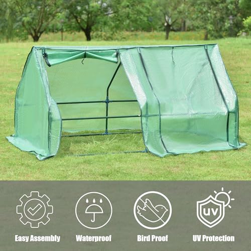 Mini Greenhouse with 2 Zipper Doors, UV Protected for Plants E496755