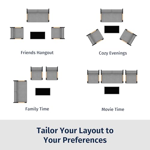 4-Piece Outdoor Patio Set with Sofa and Tempered Glass Table F97509
