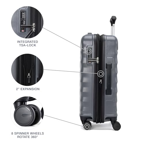Hardside Expandable Carry-On Luggage with 8 Spinner Wheels and TSA Lock J560758
