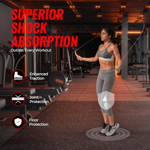 24 Pcs Interlocking EVA Foam Gym Mats with Rubber Top, Black A6287