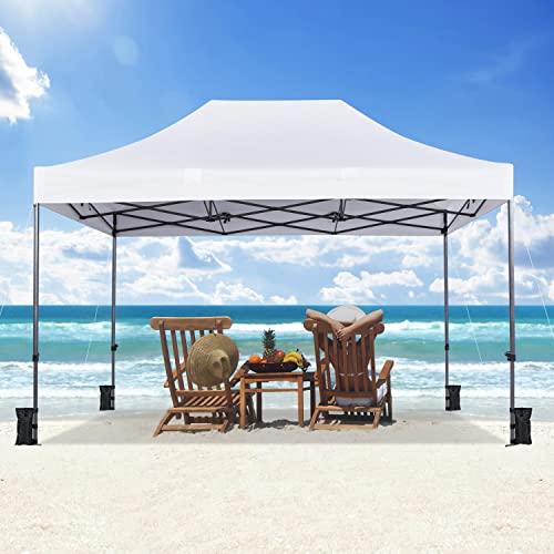 Heavy Duty Pop Up Canopy Tent 10x20 with Wheeled Carry Bag, White X6840
