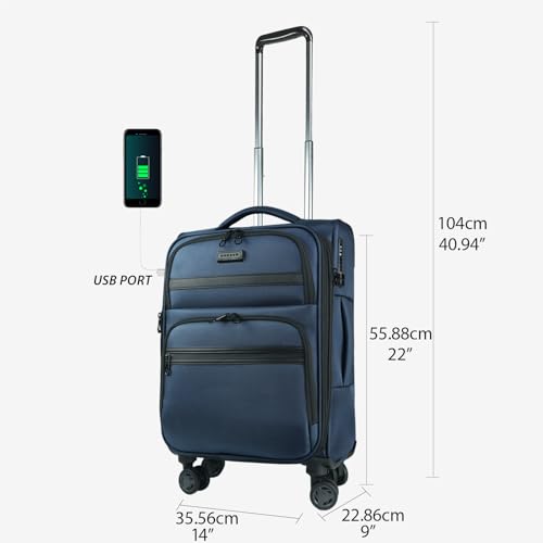 Softside Expandable Carry On Luggage with Spinner Wheels and TSA Lock, 20-Inch R869